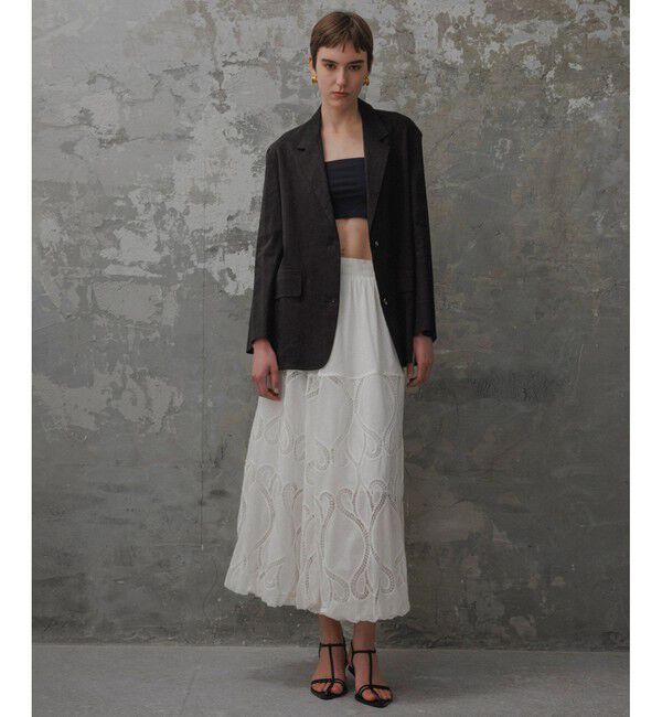 ADAM ET ROPE'「【EMOELLE】エンブロイダリーレーススカート」|スカート|