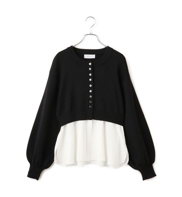 ADAM ET ROPE'「【サステナブル】フレアヘムシャツコンビカーディガン」|カーディガン|