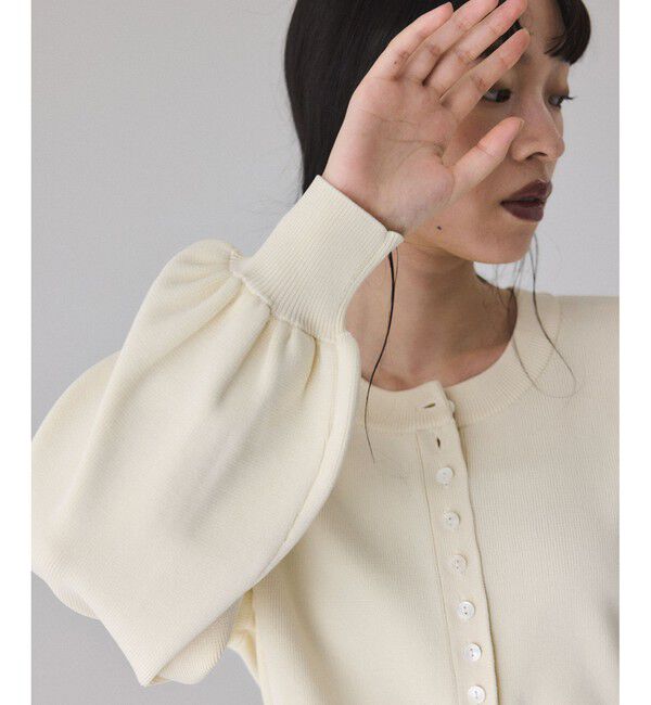 ADAM ET ROPE'「【サステナブル】フレアヘムシャツコンビカーディガン」|カーディガン|