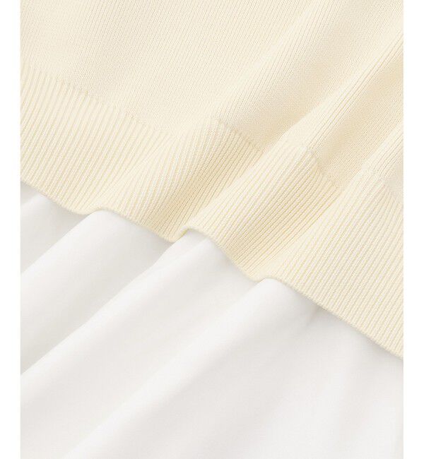 ADAM ET ROPE'「【サステナブル】フレアヘムシャツコンビカーディガン」|カーディガン|