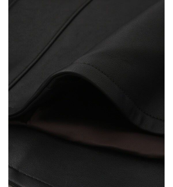 ADAM ET ROPE'「シンセティックレザースタンドネックブルゾン」|ブルゾン・スタジャン|