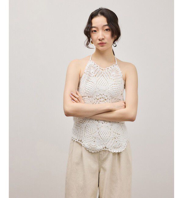 ADAM ET ROPE'「クロシェニットビスチェ」|キャミソール|