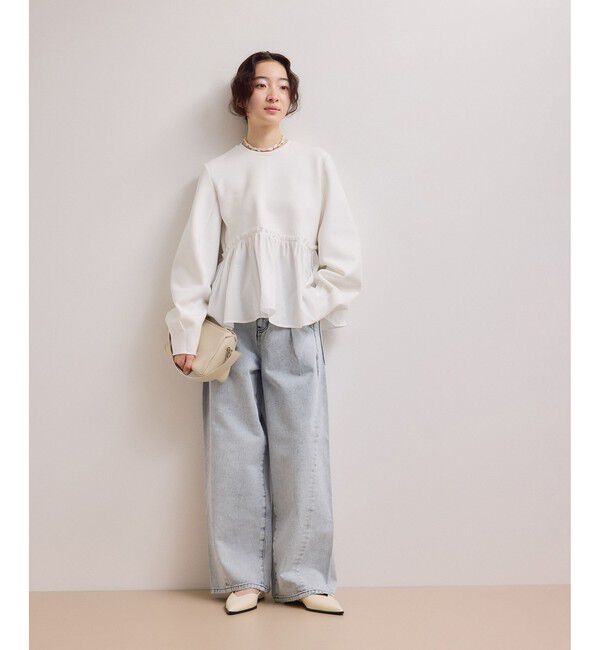 ADAM ET ROPE'「【WEB限定】ペプラムコンビプルオーバー」|Tシャツ・カットソー|