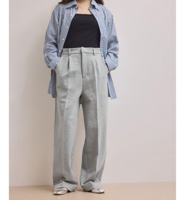 ADAM ET ROPE'「【WEB限定】スウェットワイドスラックス」|スラックス|グレー(07)