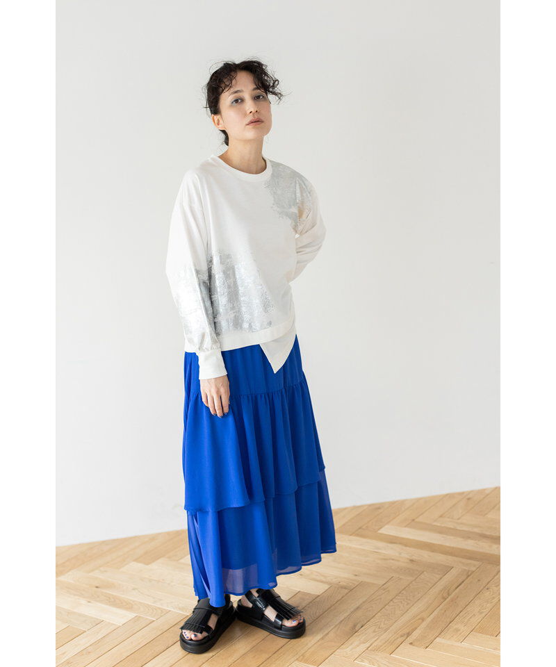  「箔プリントミニ裏毛プルオーバー」|Tシャツ・カットソー|