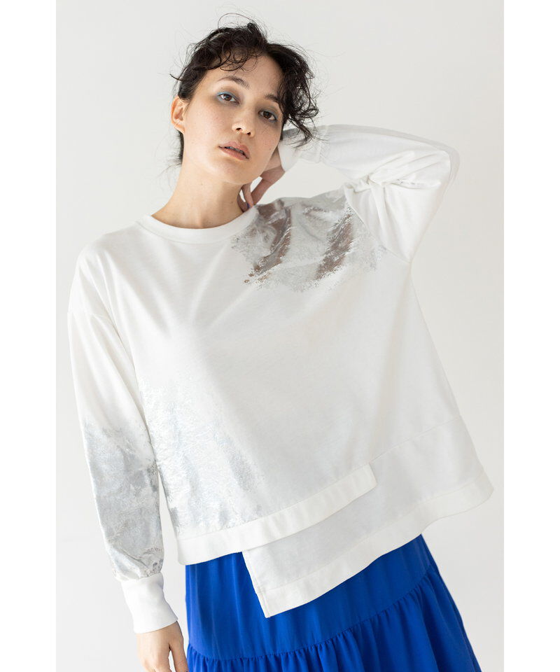  「箔プリントミニ裏毛プルオーバー」|Tシャツ・カットソー|