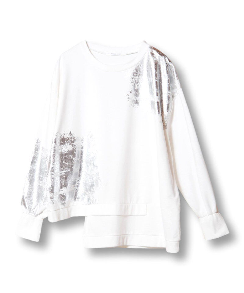  「箔プリントミニ裏毛プルオーバー」|Tシャツ・カットソー|