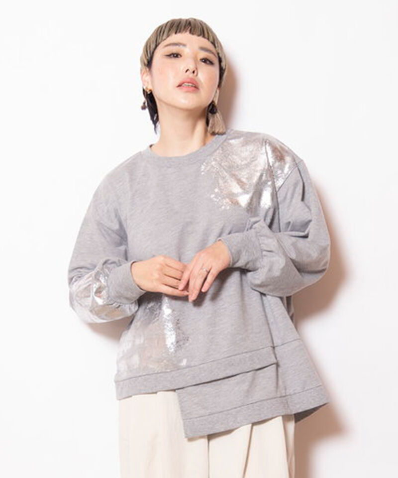  「箔プリントミニ裏毛プルオーバー」|Tシャツ・カットソー|A .GRAY