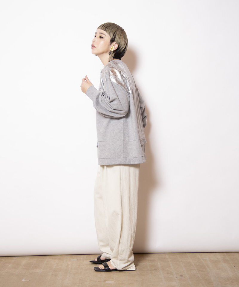  「箔プリントミニ裏毛プルオーバー」|Tシャツ・カットソー|