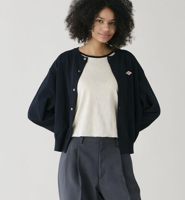 DANTON「DANTON | ジャージーニット クルーネック長袖カーディガン WOMEN」|ニット・セーター|