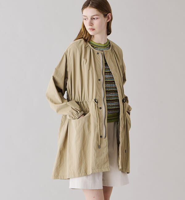 LE GLAZIK「LE GLAZIK | ナイロン ノーカラーコート WOMEN」|トレンチコート|