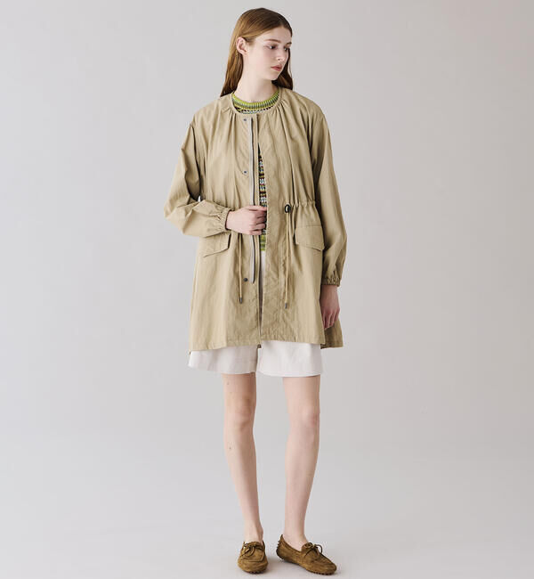 LE GLAZIK「LE GLAZIK | ナイロン ノーカラーコート WOMEN」|トレンチコート|