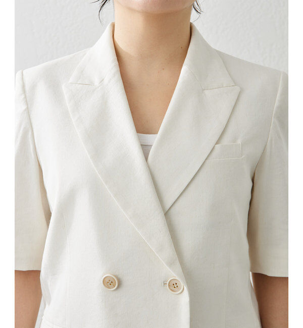  「リネンストレッチハーフスリーブジャケット」|その他|
