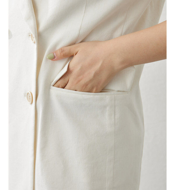  「リネンストレッチハーフスリーブジャケット」|その他|