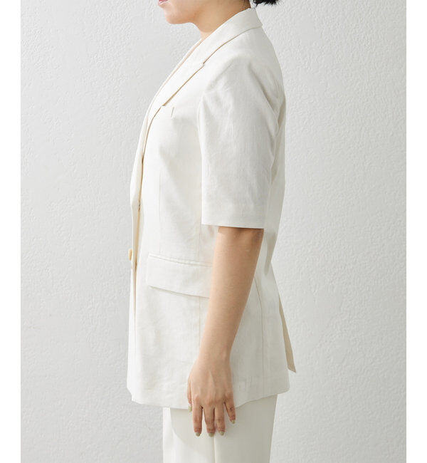  「リネンストレッチハーフスリーブジャケット」|その他|