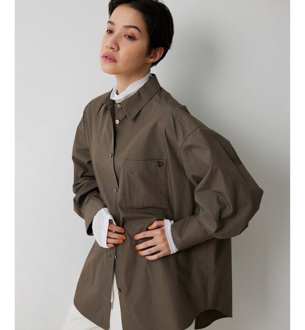 THE PAUSE「【THE PAUSE】ポケットシシュウシャツ」|シャツ・ブラウス|モカ