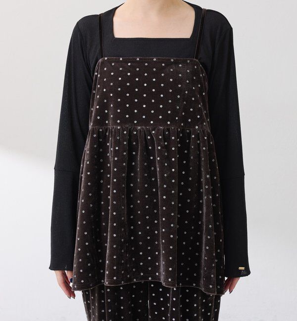  「	グリッタードットベロアキャミセットアップ」|ワンピース|