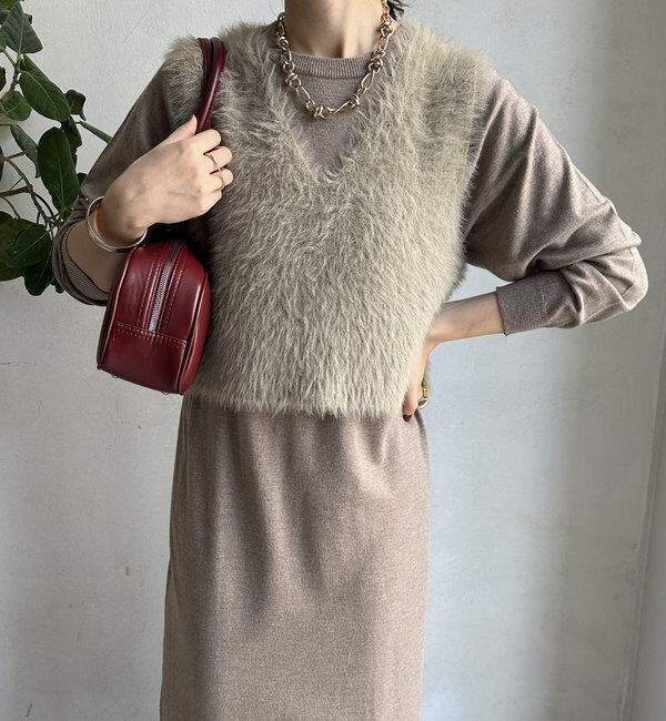  「【WEB限定】シャギーニットベスト＋ワンピースセット」|スーツ|