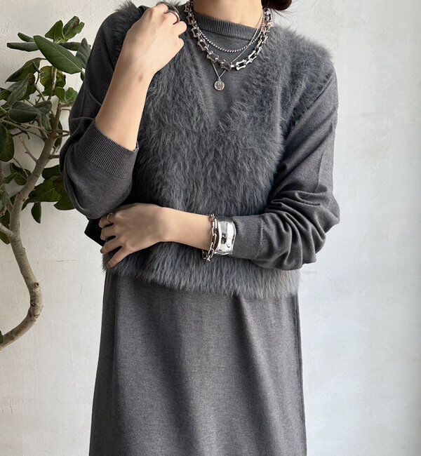  「【WEB限定】シャギーニットベスト＋ワンピースセット」|スーツ|