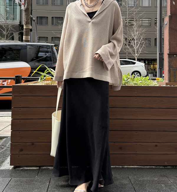  「リネン混フーディー」|ニット・セーター|