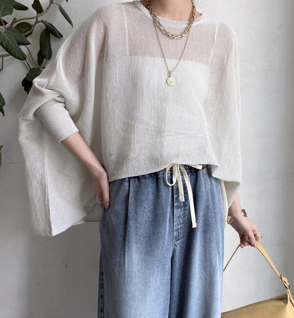  「ストローヤーンポンチョニット」|ニット・セーター|