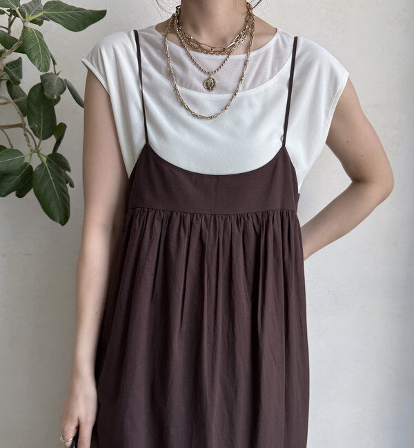  「【WEB限定】ラウンドヘム異素材切替ブラウス」|シャツ・ブラウス|オフホワイト