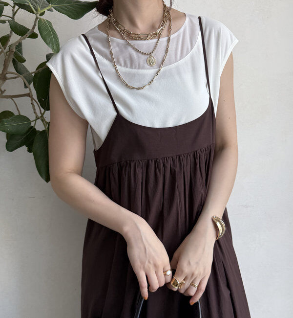  「【WEB限定】ラウンドヘム異素材切替ブラウス」|シャツ・ブラウス|