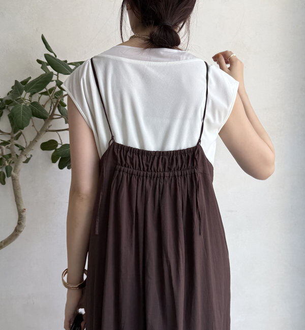  「【WEB限定】ラウンドヘム異素材切替ブラウス」|シャツ・ブラウス|