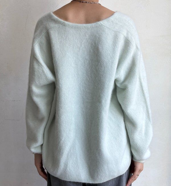  「ファーウール深Vプルオーバー」|ニット・セーター|