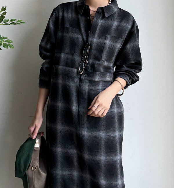  「オンブレチェックワンピース」|ワンピース|