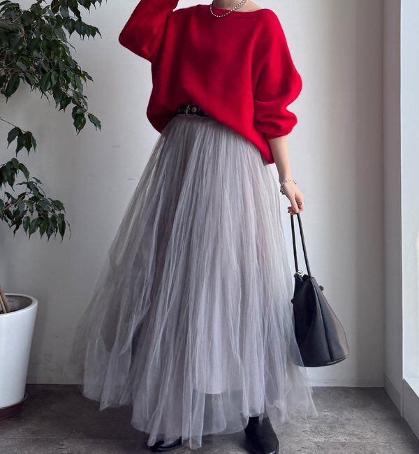  「ファーウールボートネックプルオーバー」|ニット・セーター|