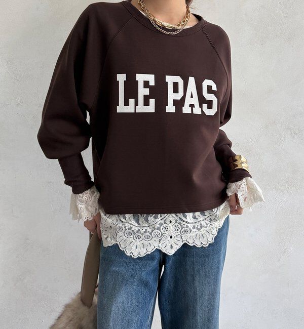  「【WEB限定】袖リブダンボールロゴトップス」|Tシャツ・カットソー|