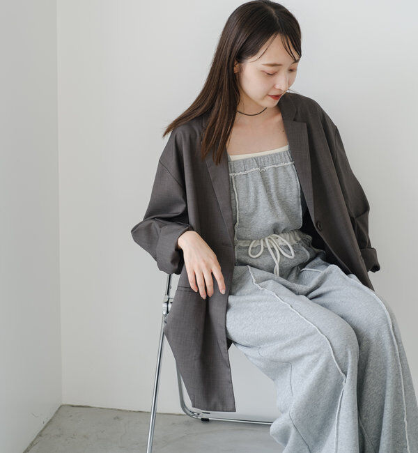  「【2サイズ展開/肩紐調節可/2WAY】スウェットベアサロペット」|オールインワン|