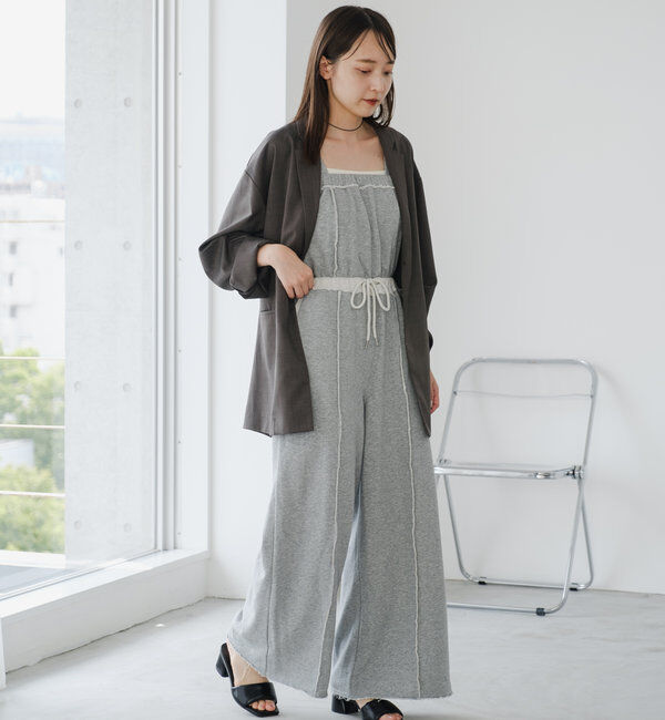  「【2サイズ展開/肩紐調節可/2WAY】スウェットベアサロペット」|オールインワン|
