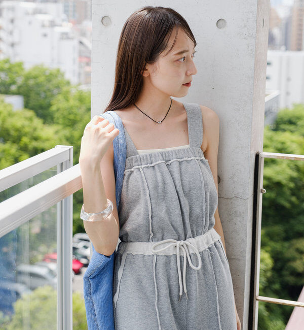  「【2サイズ展開/肩紐調節可/2WAY】スウェットベアサロペット」|オールインワン|