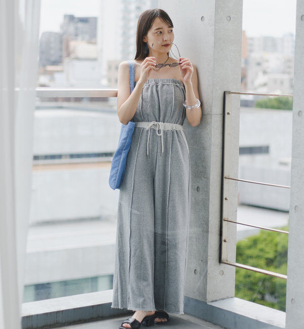  「【2サイズ展開/肩紐調節可/2WAY】スウェットベアサロペット」|オールインワン|