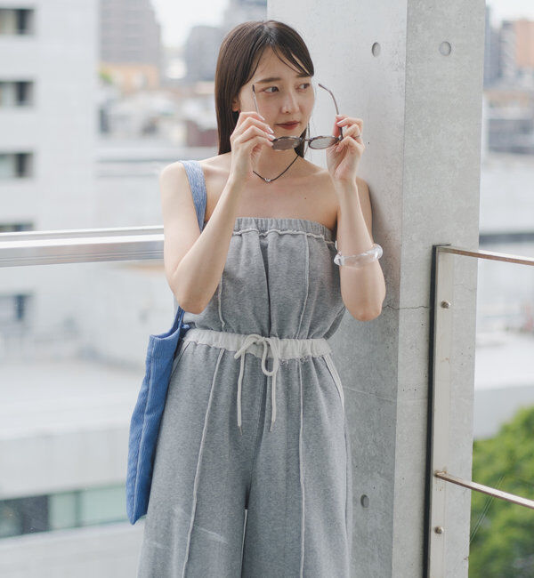  「【2サイズ展開/肩紐調節可/2WAY】スウェットベアサロペット」|オールインワン|