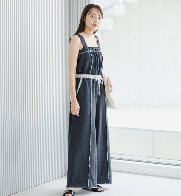  「【2サイズ展開/肩紐調節可/2WAY】スウェットベアサロペット」|オールインワン|