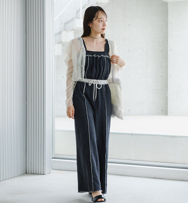  「【2サイズ展開/肩紐調節可/2WAY】スウェットベアサロペット」|オールインワン|