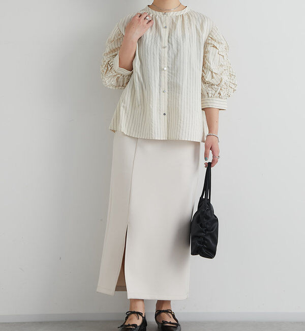  「《累計販売１万枚突破！・全骨格着やせ》スリットダンボールナロースカート」|スカート|