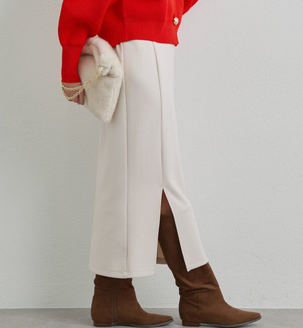  「《累計販売１万枚突破！・全骨格着やせ》スリットダンボールナロースカート」|スカート|