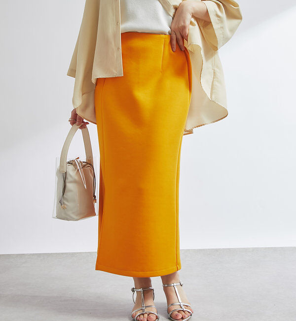  「《累計販売１万枚突破！・全骨格着やせ》スリットダンボールナロースカート」|スカート|