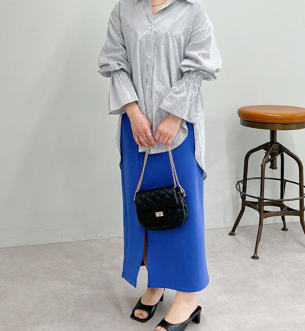  「《累計販売１万枚突破！・全骨格着やせ》スリットダンボールナロースカート」|スカート|