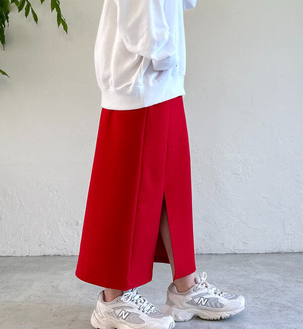  「《累計販売１万枚突破！・全骨格着やせ》スリットダンボールナロースカート」|スカート|