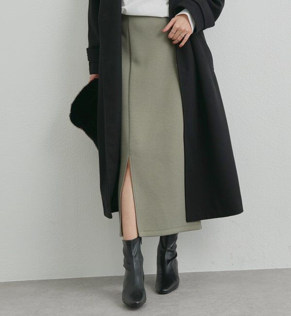  「《累計販売１万枚突破！・全骨格着やせ》スリットダンボールナロースカート」|スカート|