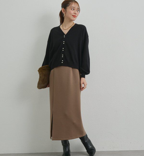  「《累計販売１万枚突破！・全骨格着やせ》スリットダンボールナロースカート」|スカート|