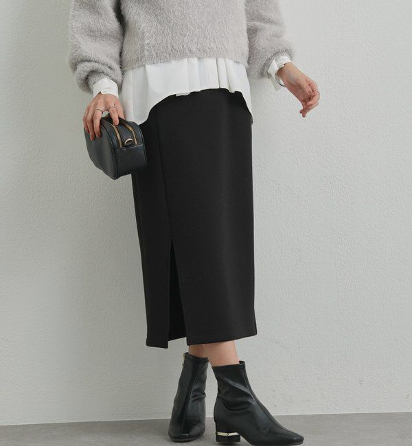  「《累計販売１万枚突破！・全骨格着やせ》スリットダンボールナロースカート」|スカート|