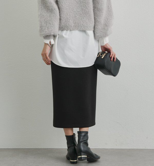  「《累計販売１万枚突破！・全骨格着やせ》スリットダンボールナロースカート」|スカート|