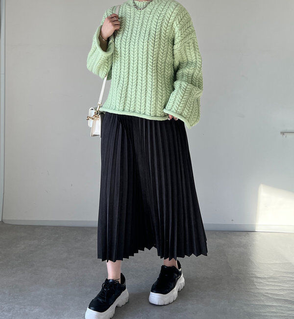  「《ウエストゴムで楽ちん仕様》アコーディオンプリーツスカート」|スカート|