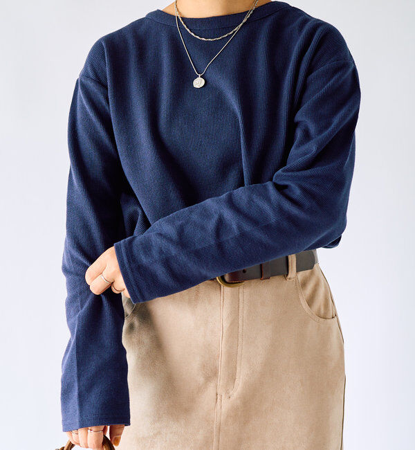  「《着回しに使いやすい》ワッフル２WAYプルオーバー」|Tシャツ・カットソー|
